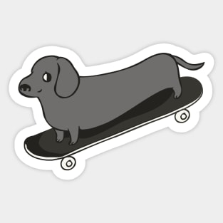 Skateboarding Dachshund Sticker